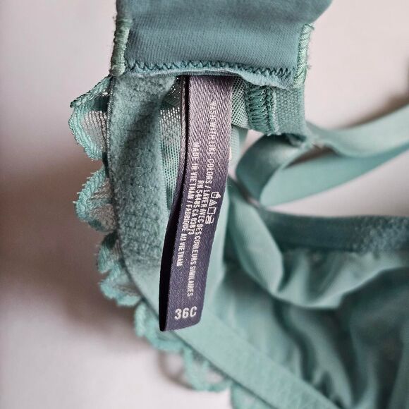 Aerie Women's Green Lace Push Up Bra 36C - Picture 6 of 6